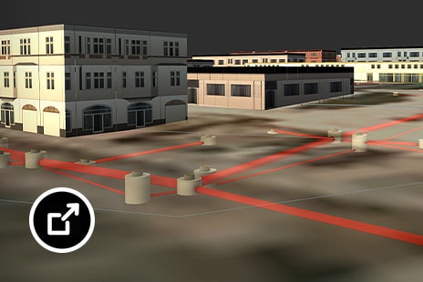 Digital terrain model showing pipe sewer system in Rio de Janeiro