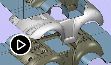 Video: PowerShape splits parts into cavity and core blocks and creates split surfaces to ensure the tool seals correctly
