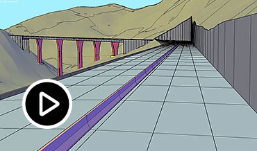 Video: Silent screencast showing road model first in Civil 3D, then InfraWorks
