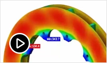 Video: Demo of a brake assembly subjected to steady-state thermal heat transfer analysis